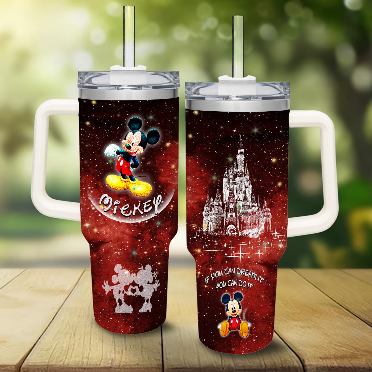 Mickey Mouse Disney Castle If You Can Dream It You Can Do It Large Tumbler