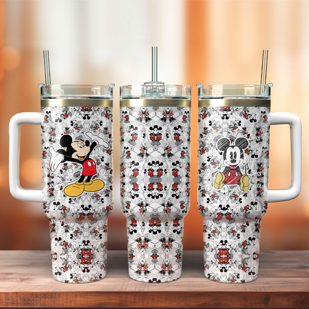 Mickey Mouse Disney All Versions Gray Large Tumbler