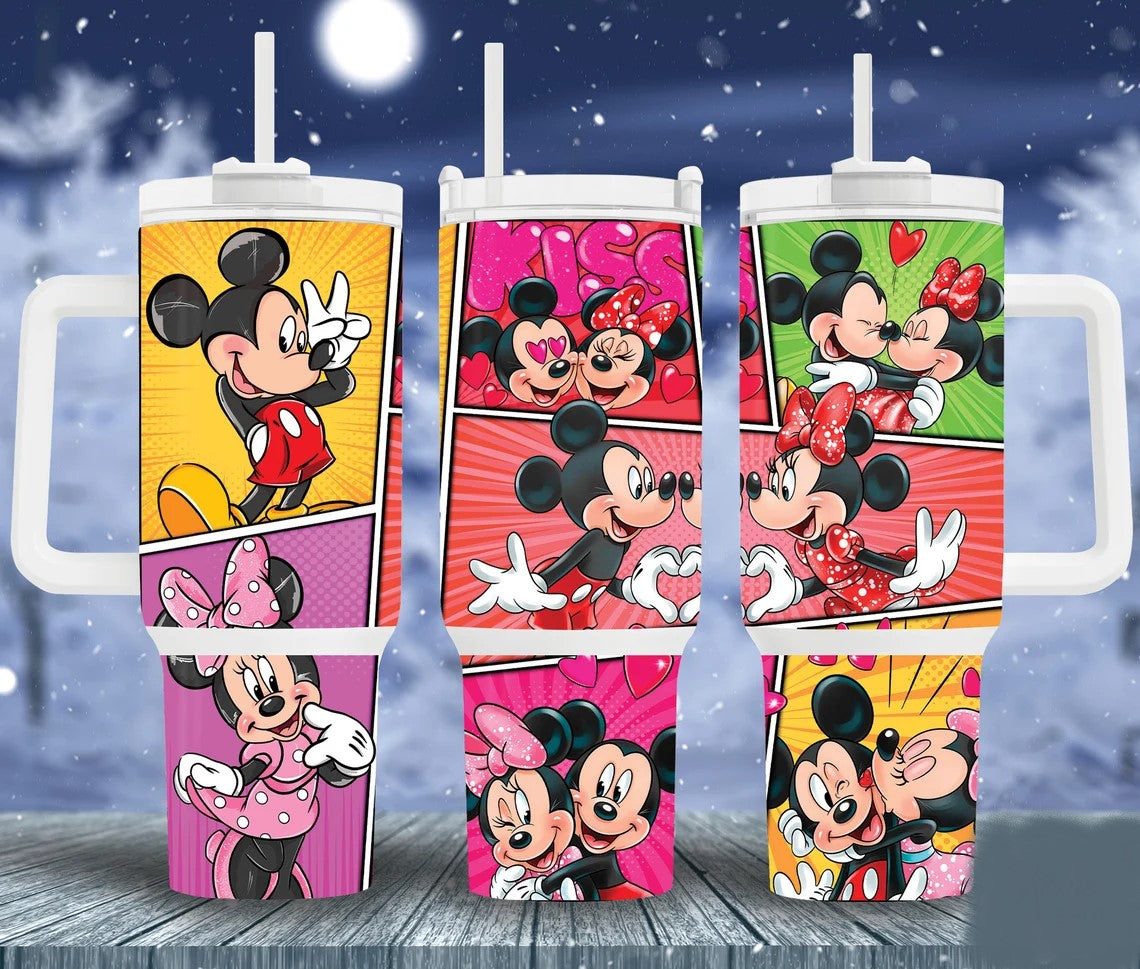 Mickey Mouse Disney And Minnie In Love Large Tumbler