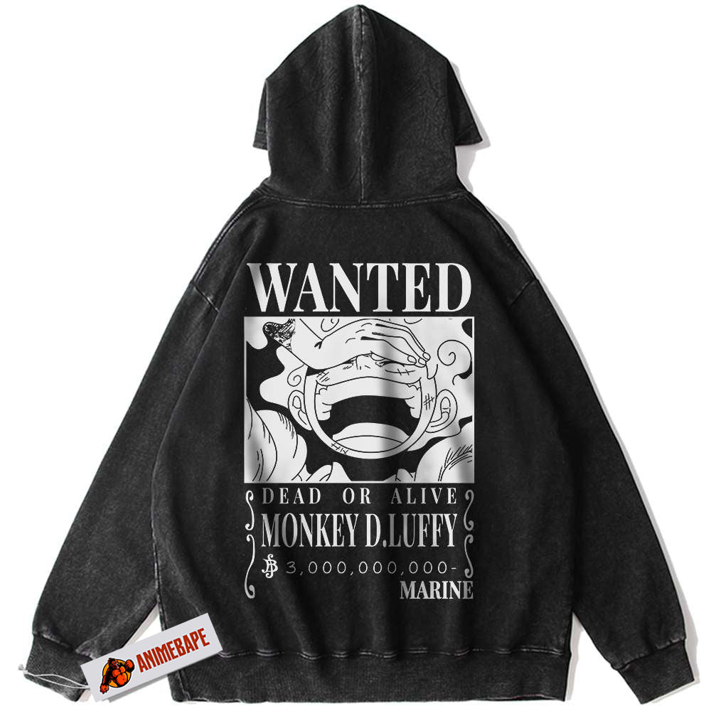 One Piece Anime Hoodie, Vintage Monkey D Luffy Hoodie for Fans