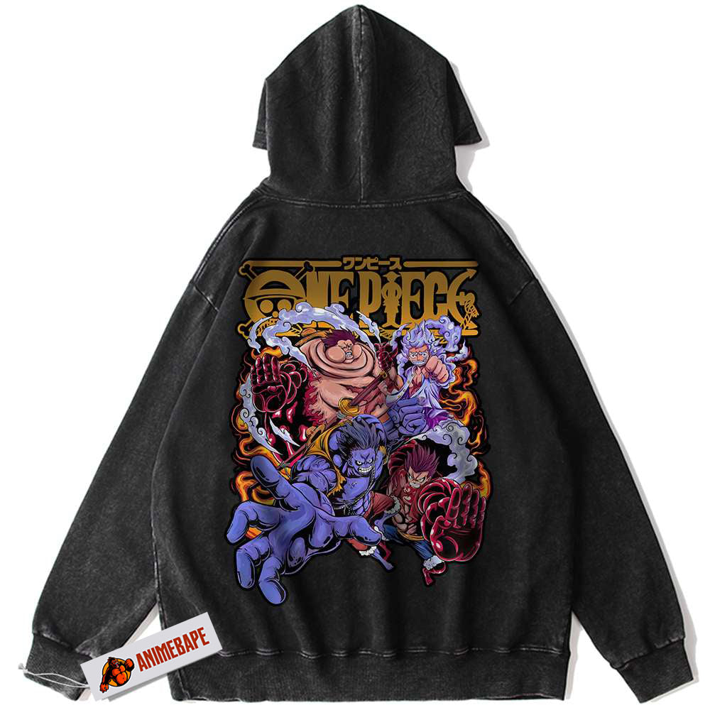 One Piece Monkey D Luffy Vintage Anime Hoodie for Fans