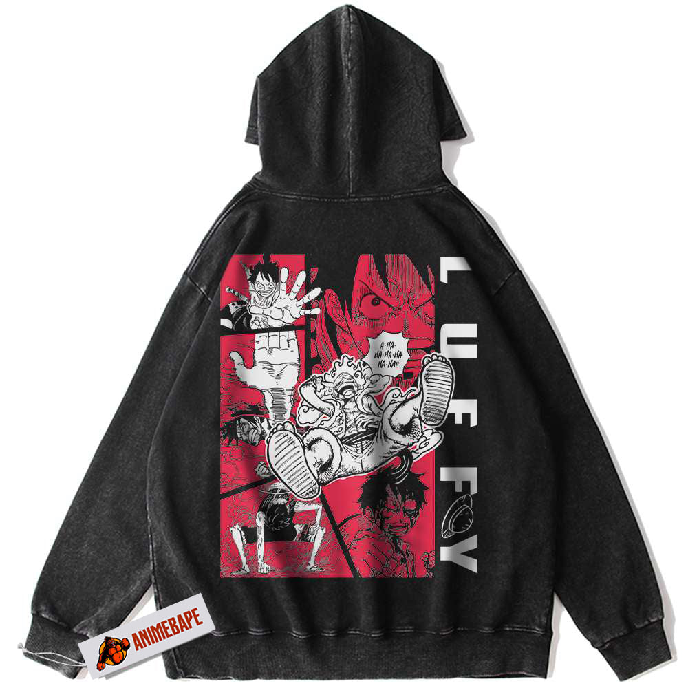 One Piece Monkey D Luffy Vintage Anime Hoodie for Men and Women