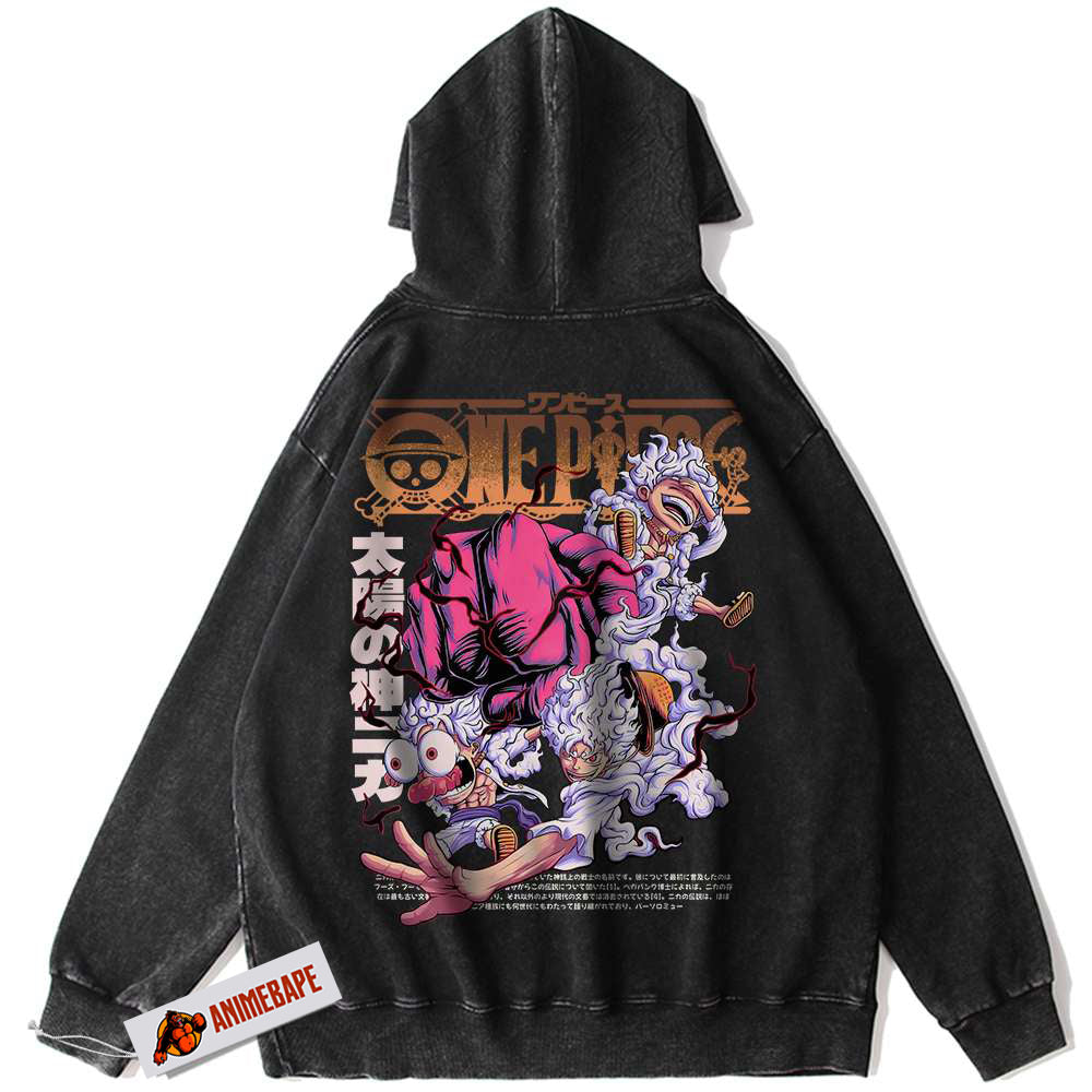 One Piece Anime Monkey D Luffy Vintage Hoodie for Fans