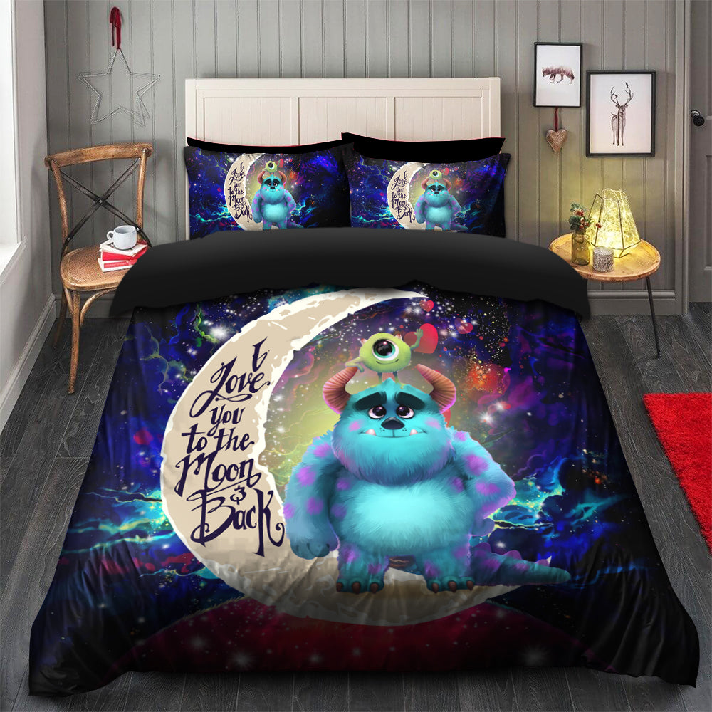 Monster Inc Sully Mike Galaxy Duvet Cover Bedding Set with Pillowcases