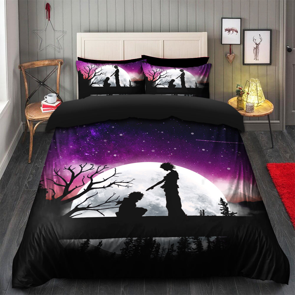 Anime My Hero Academia Moon Night Bedding Set with Duvet Cover and 2 Pillowcases for Bedroom Decor