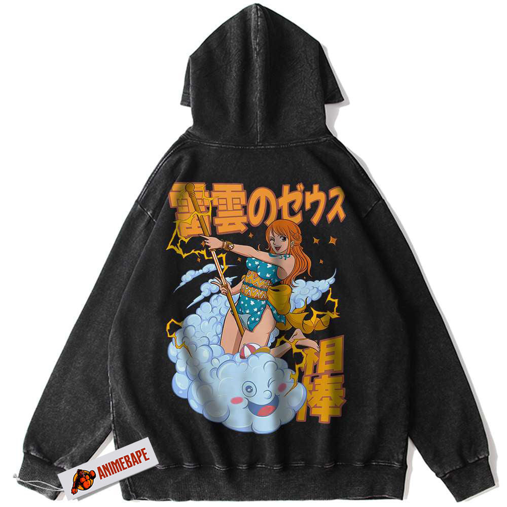 One Piece Nami Vintage Anime Hoodie for Fans and Collectors