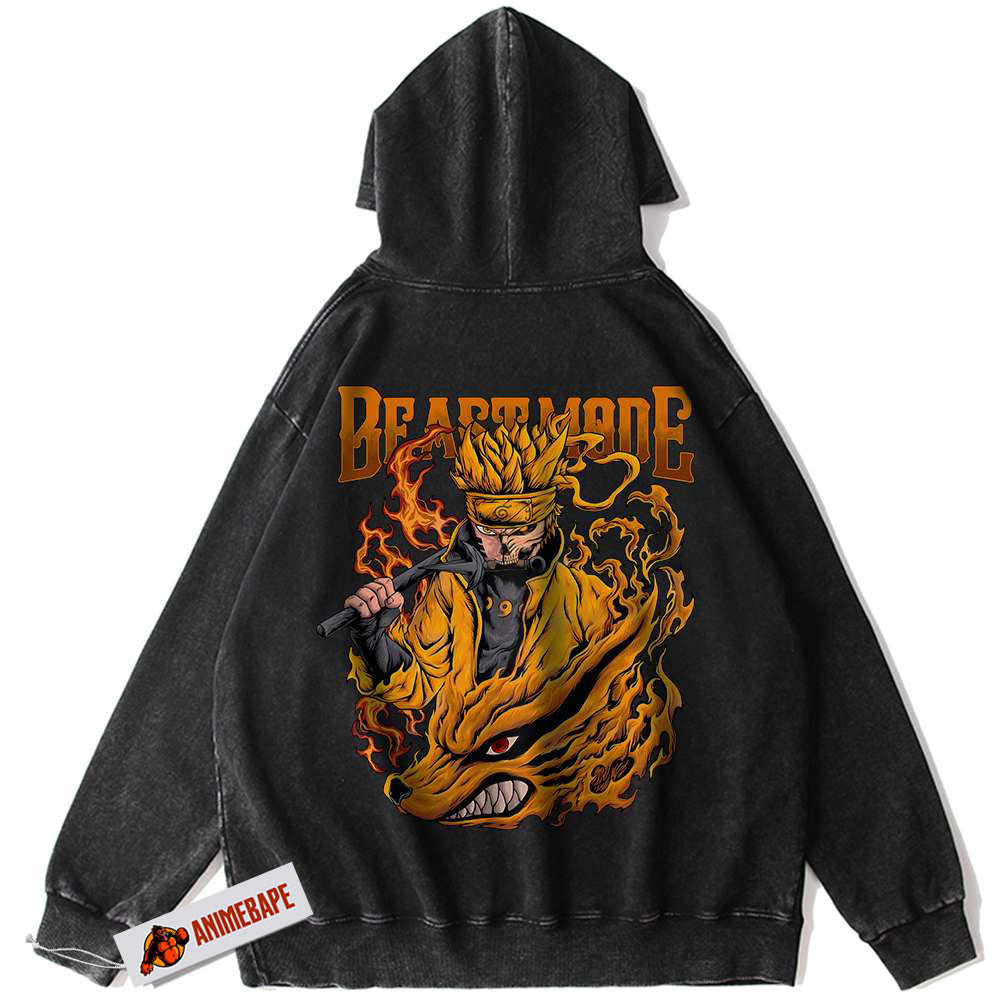 Naruto Uzumaki Kurama Hoodie, Vintage Anime Apparel for Fans