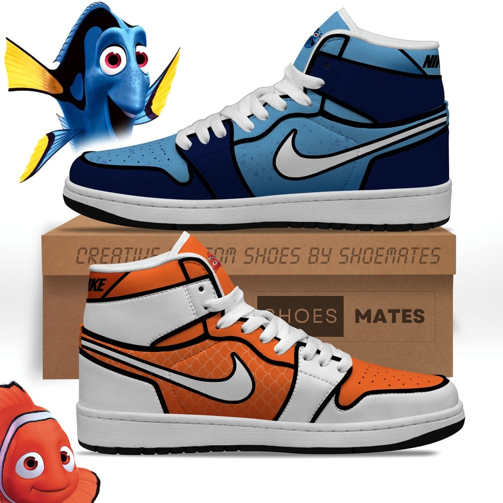 Nemo and Dory Air Jordan 1 High Top Shoes