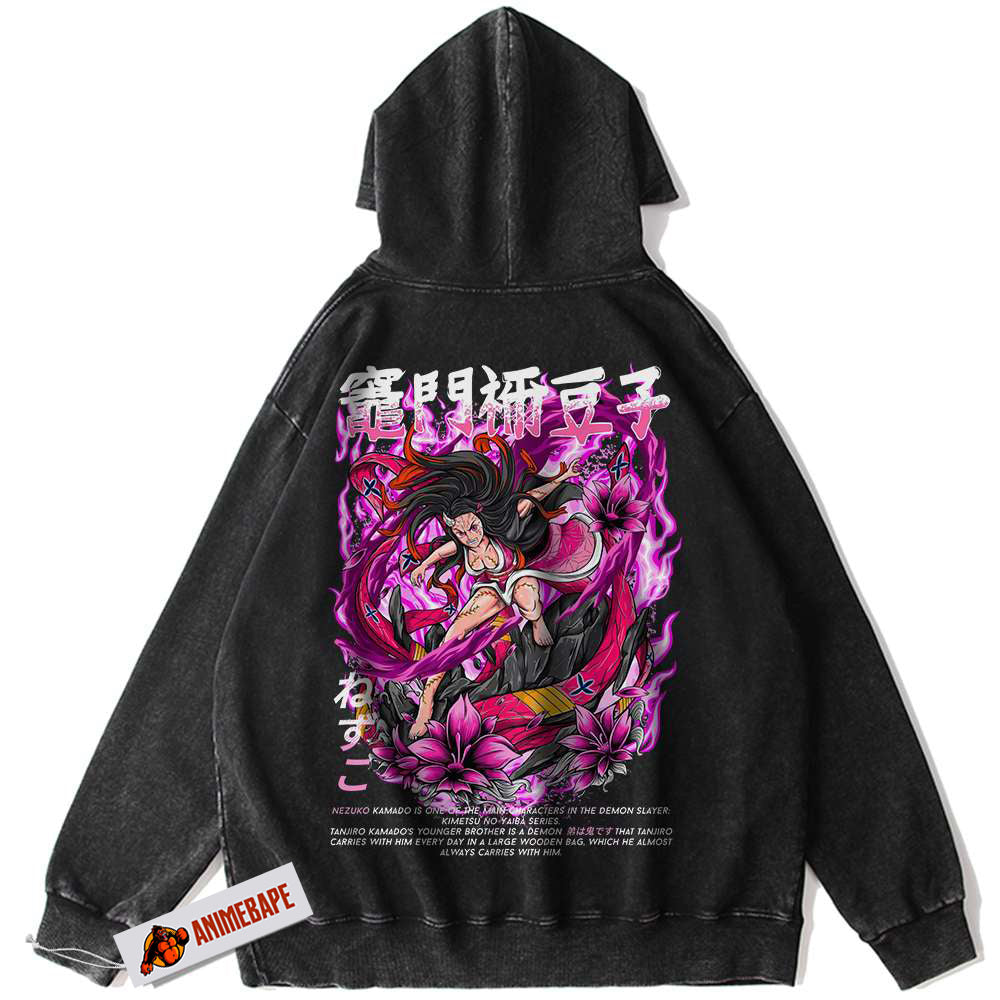 Demon Slayer Nezuko Kamado Vintage Hoodie, Anime Hoodie for Fans