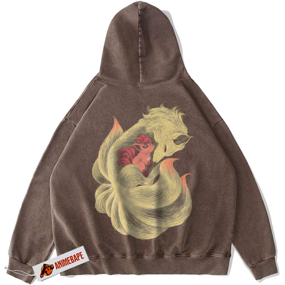 Vintage Ninetales Vulpix Pokemon Hoodie for Anime Fans