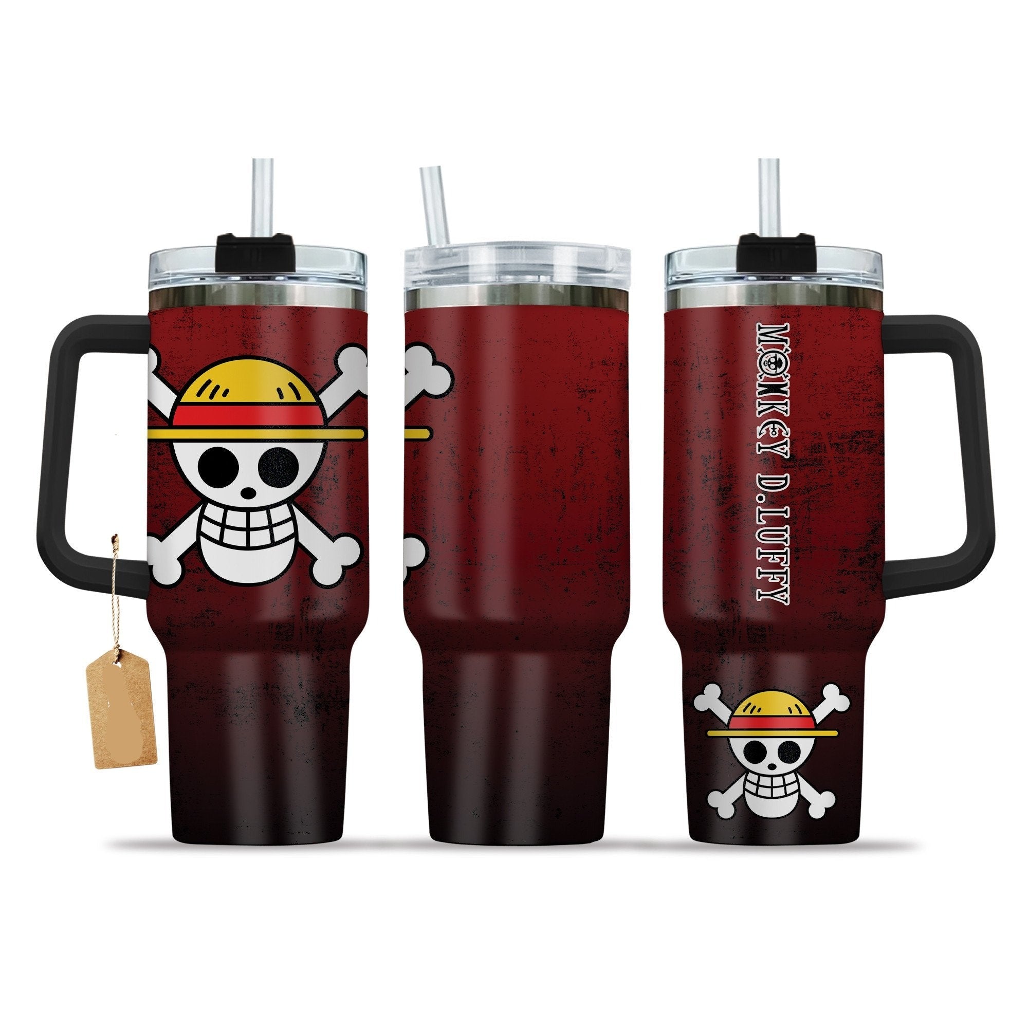 One Piece Monday D Luffy Jolly Roger Grunge Large Tumbler