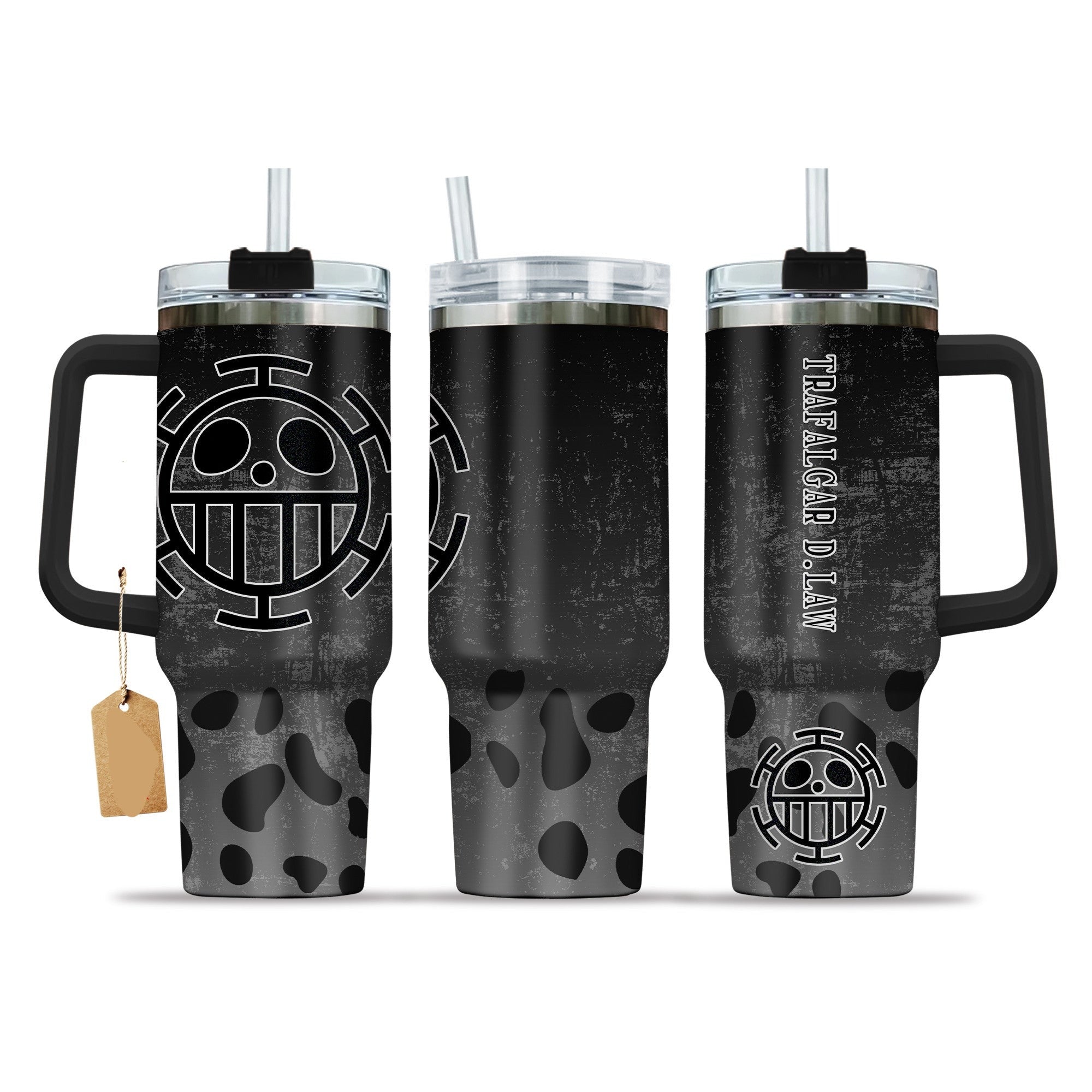 One Piece Trafalgar D Law Jolly Roger Grunge Large Tumbler