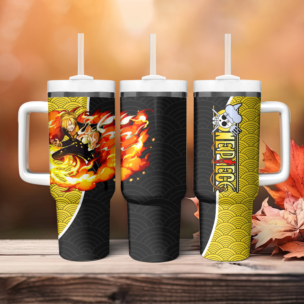 One Piece Vinsmoke Sanji Fighting Pose Large Tumbler