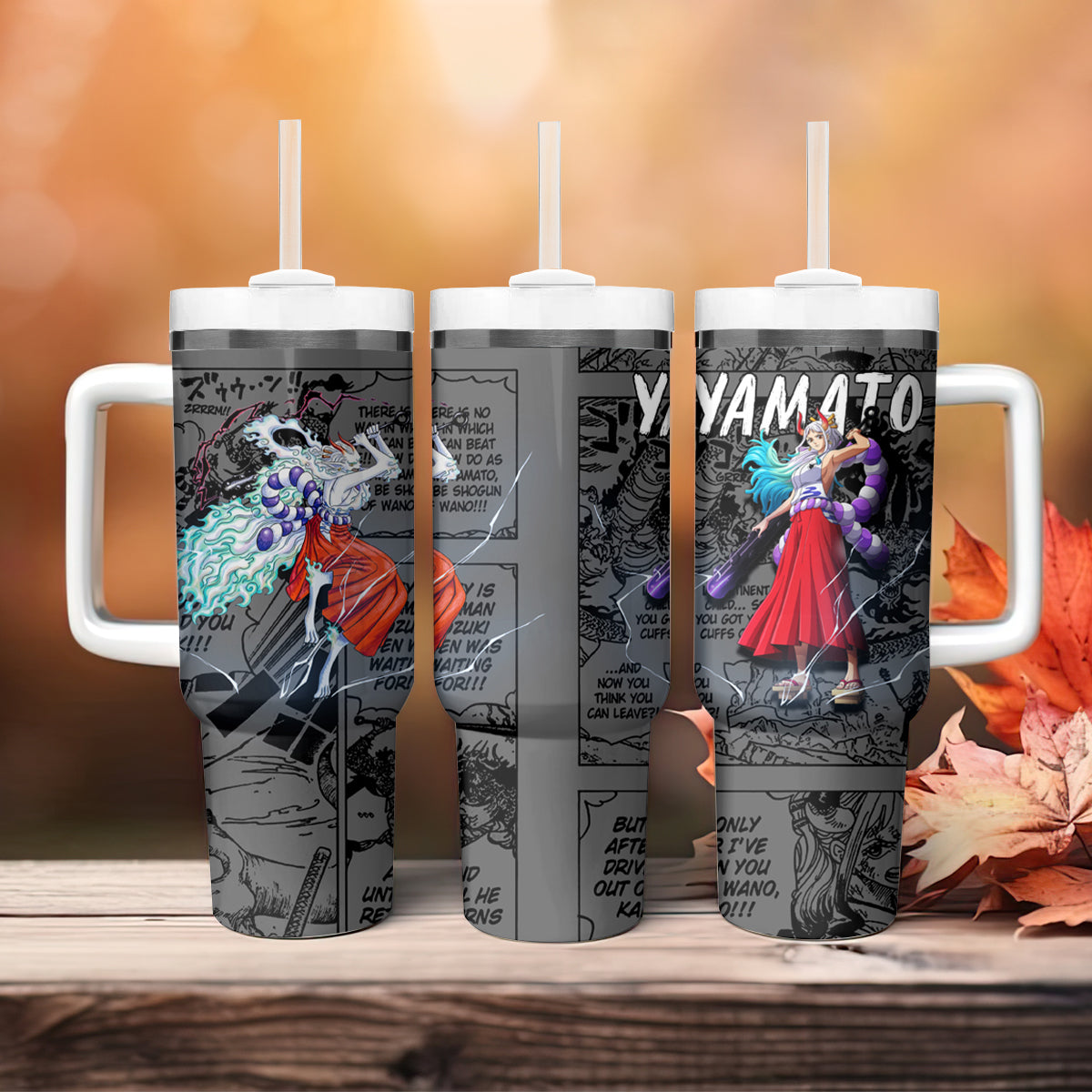 One Piece Yamato Fighting Pose Large Tumbler