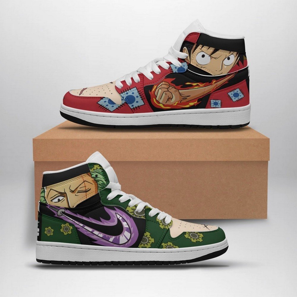 One Piece Zoro And Luffy AJ1 Shoes