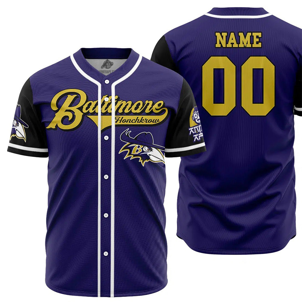 Personalized Baltimore Honchkrow Pokemon Baseball Jersey