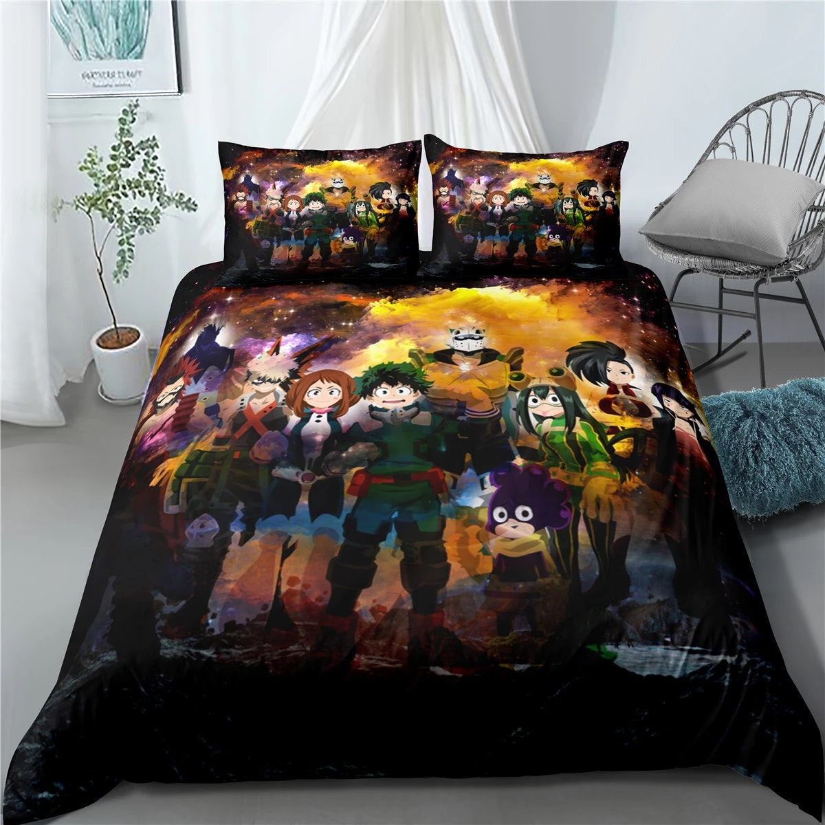 My Hero Academia Duvet Cover Set with 2 Pillowcases, Bedding Set