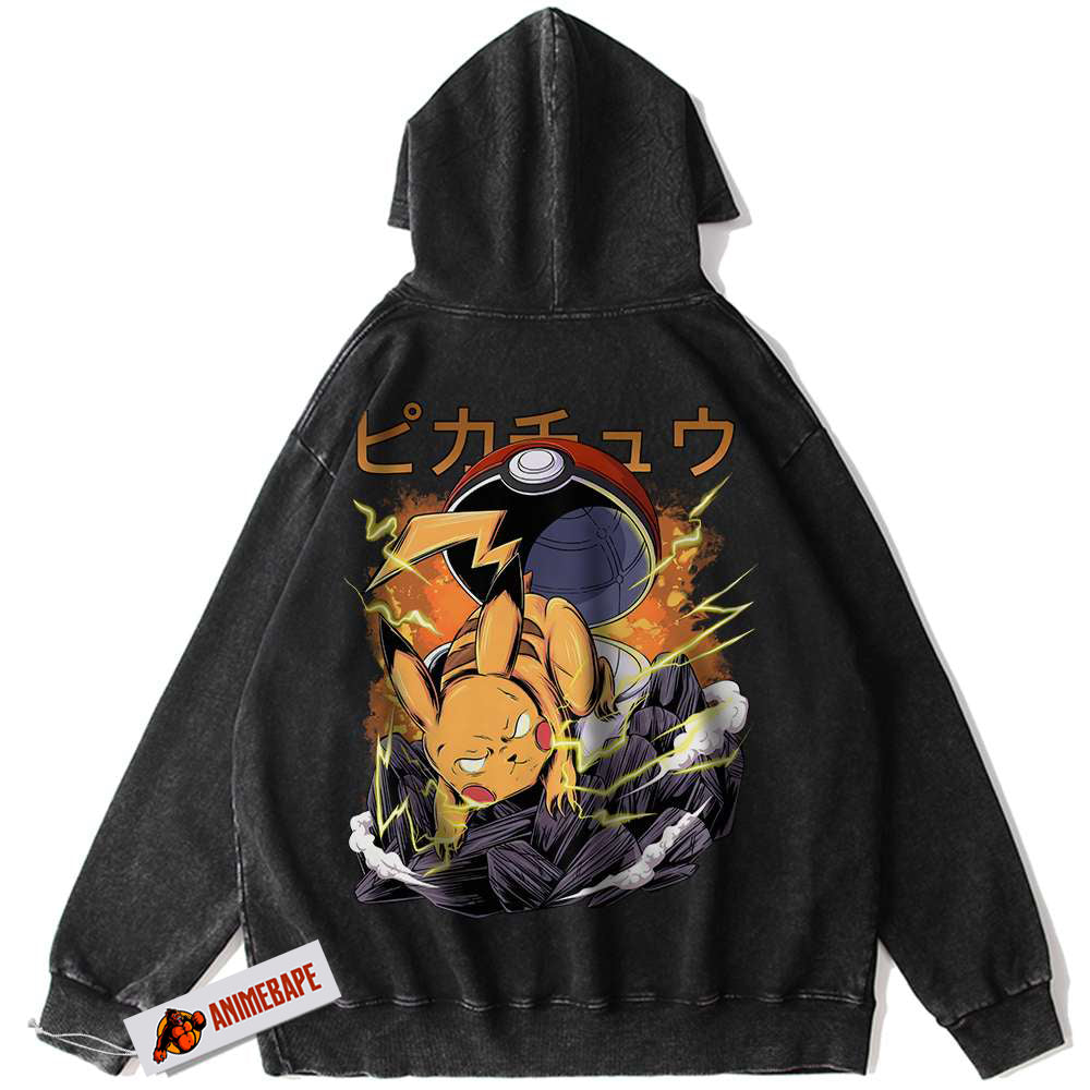 Pikachu Vintage Pokemon Anime Hoodie for Men and Women