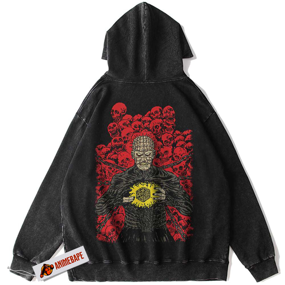 Hellraiser Pinhead Hoodie, Vintage Halloween Horror Hoodie