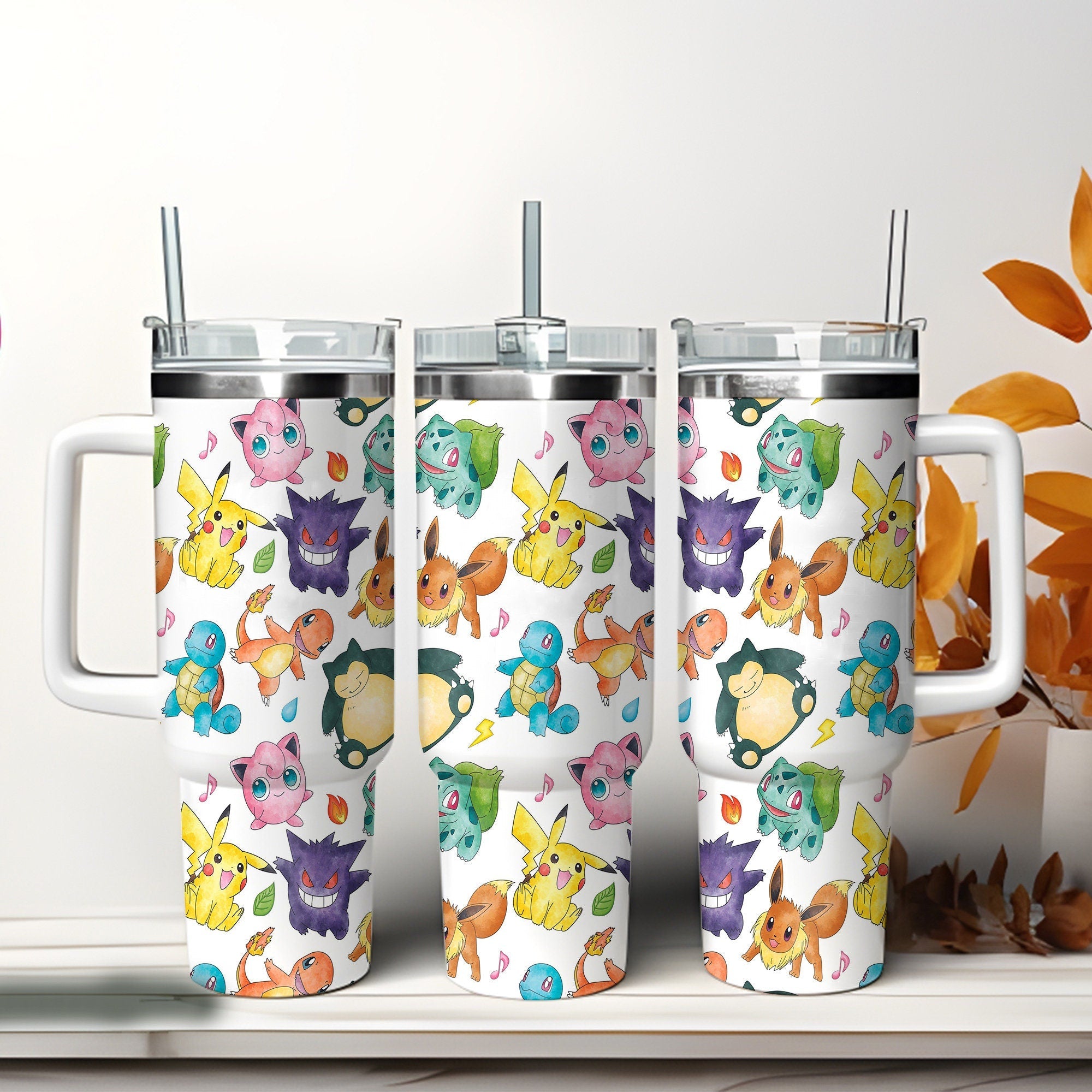 Pokemon All Types Of Pokemon Cute Large Tumbler