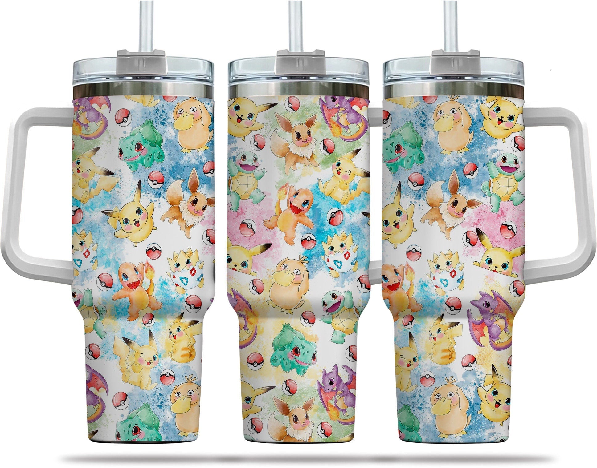 Pokemon All Types Of Pokemon Pokeball Large Tumbler