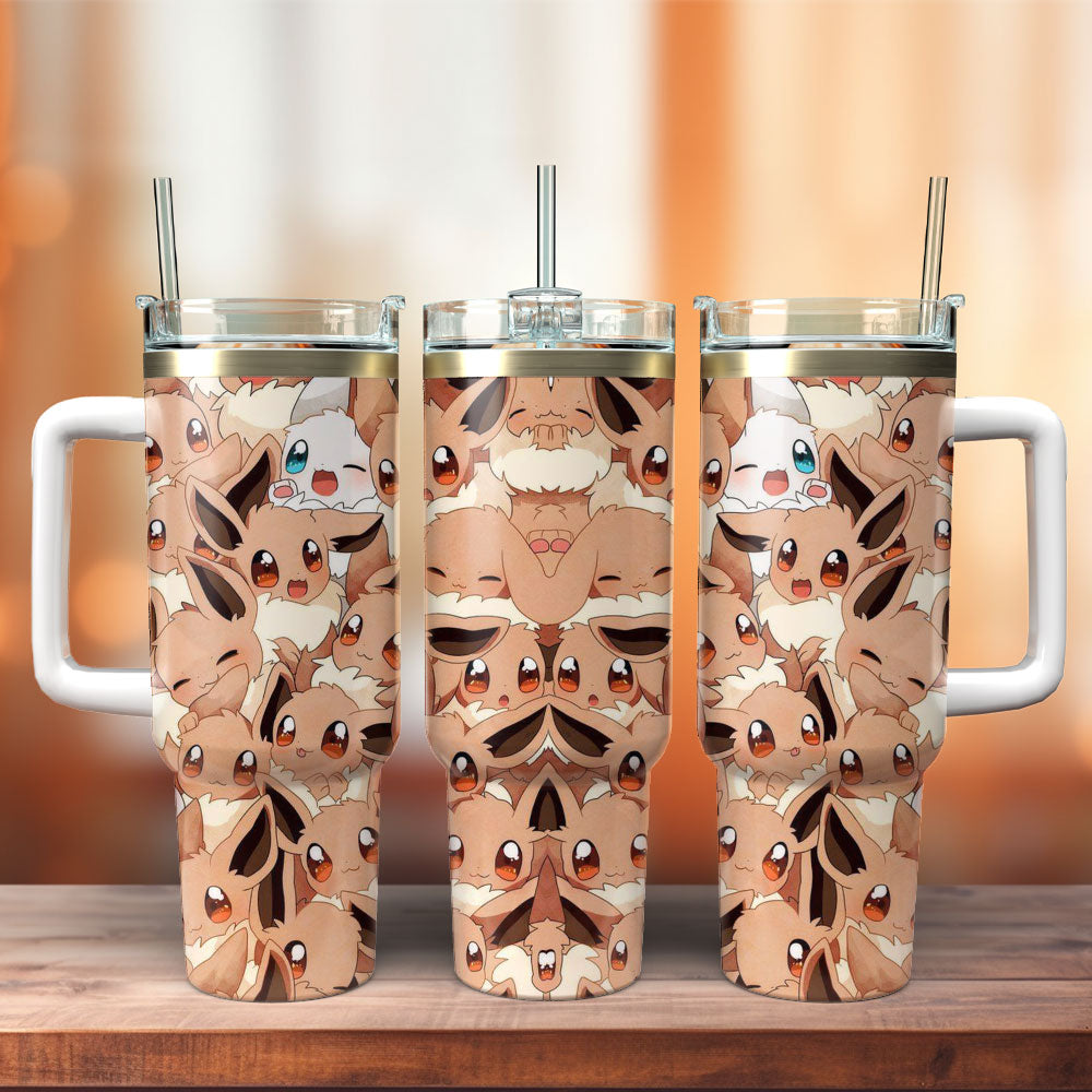 Pokemon Eevee Emotions Brown Large Tumbler