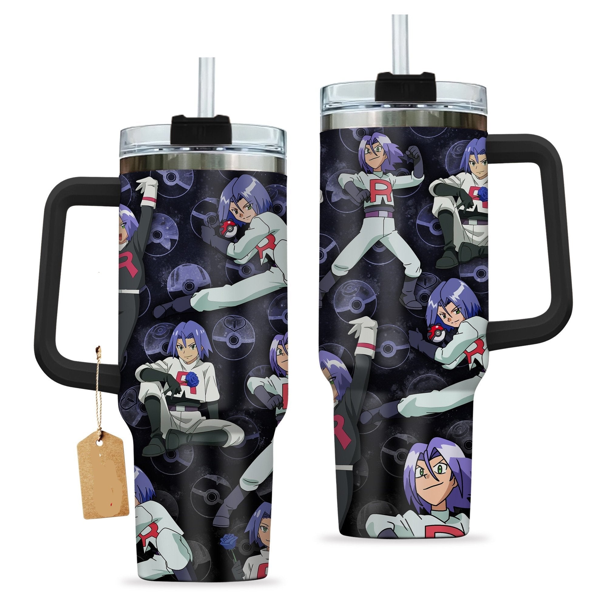 Pokemon Team Rocket James Kojiro Pokeball Large Tumbler