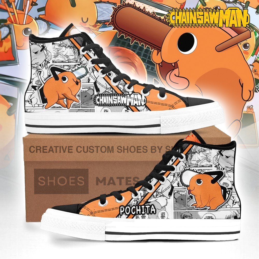 Pochita Chainsaw Man High Top Shoes