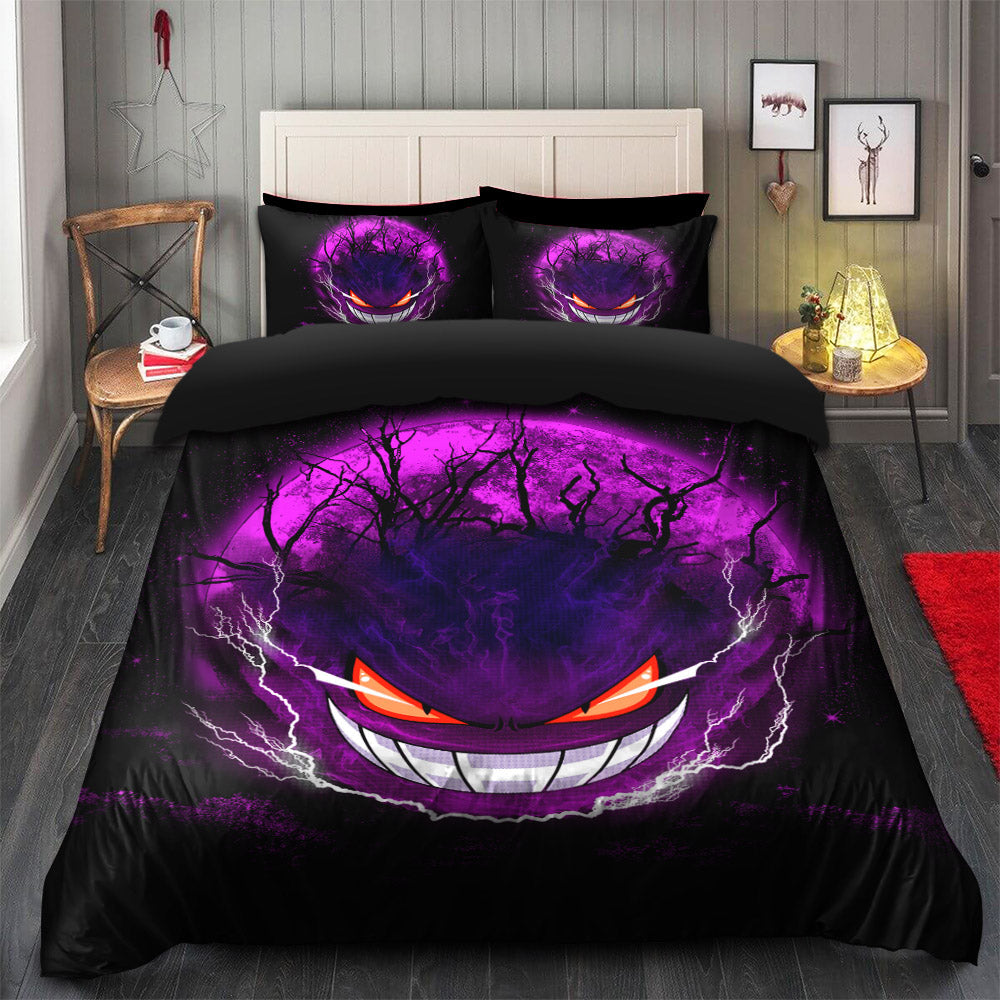 Gengar Pokemon Moonlight Duvet Cover Set with 2 Pillowcases