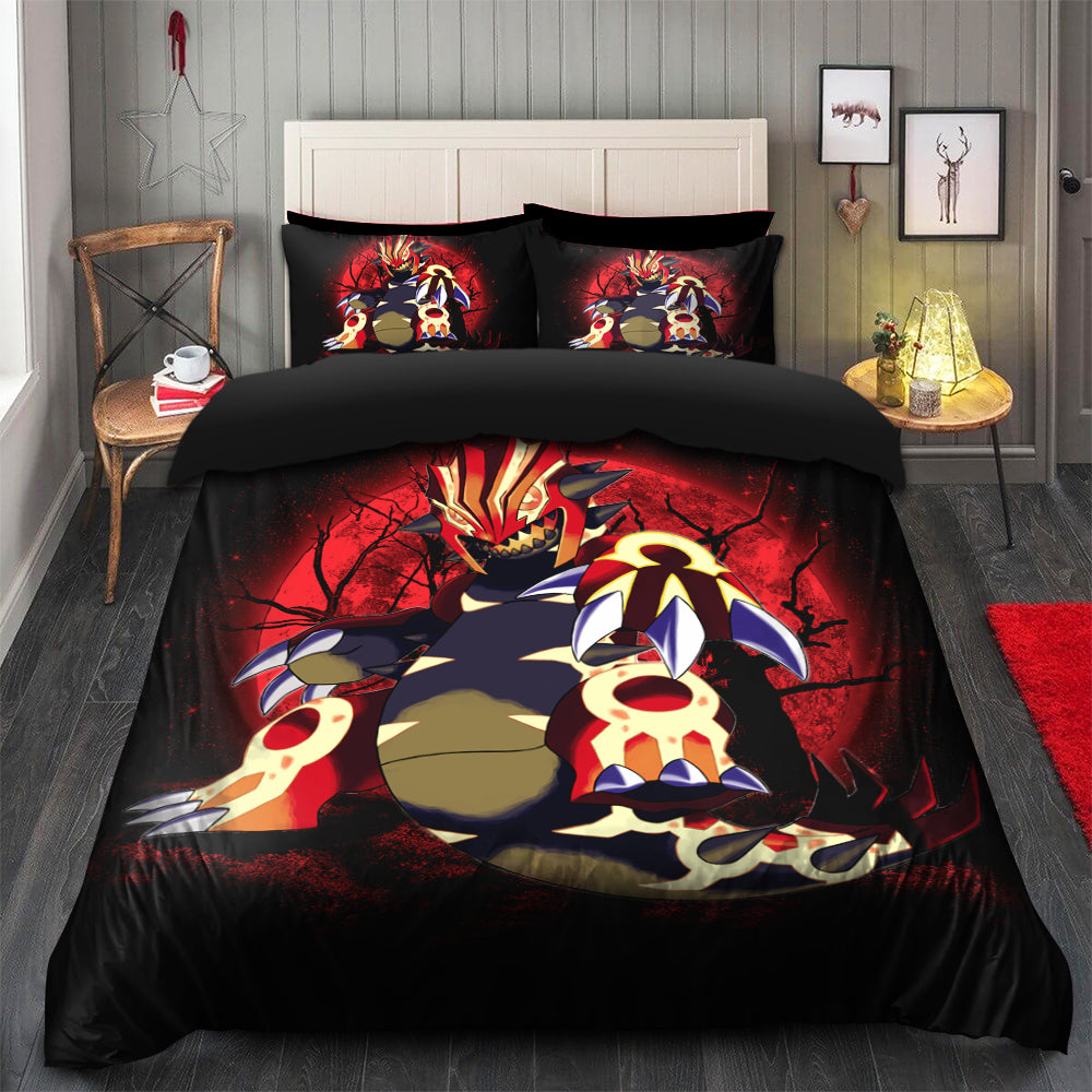 Mega Groudon Pokemon Bedding Set - Duvet Cover & 2 Pillowcases
