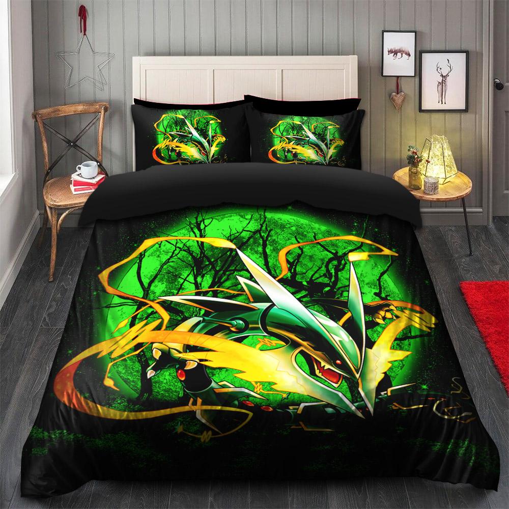 Mega Rayquaza Pokemon Bedding Set with Duvet Cover and 2 Pillowcases