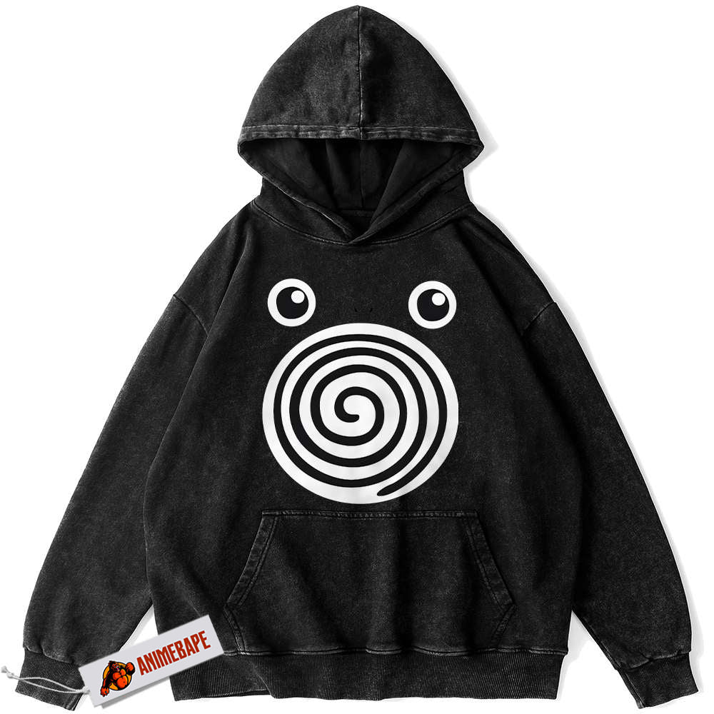 Poliwhirl Pokemon Vintage Hoodie, Anime PKM Hoodie for Fans