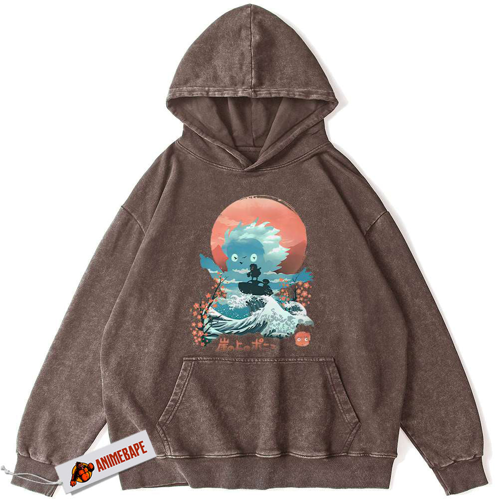 Ponyo Anime Hoodie, Vintage Studio Ghibli Hoodie for Fans