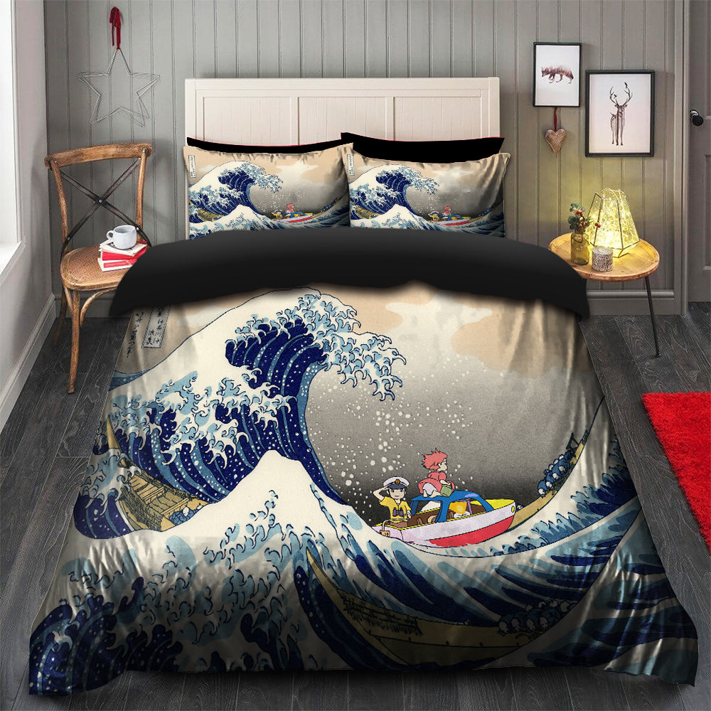 Ponyo Ghibli Bedding Set Duvet Cover with 2 Pillowcases, Japan