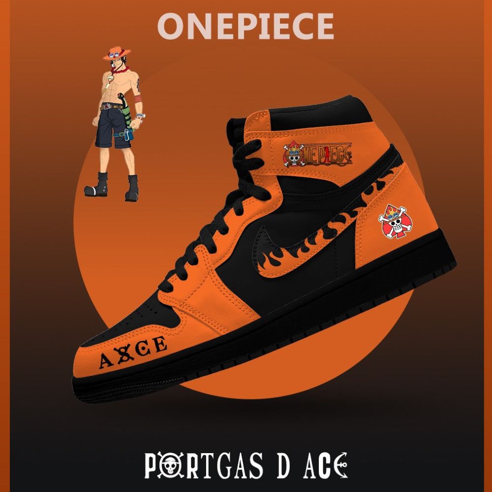 Portgas D Ace V.2 One Piece J1 High Top Shoes