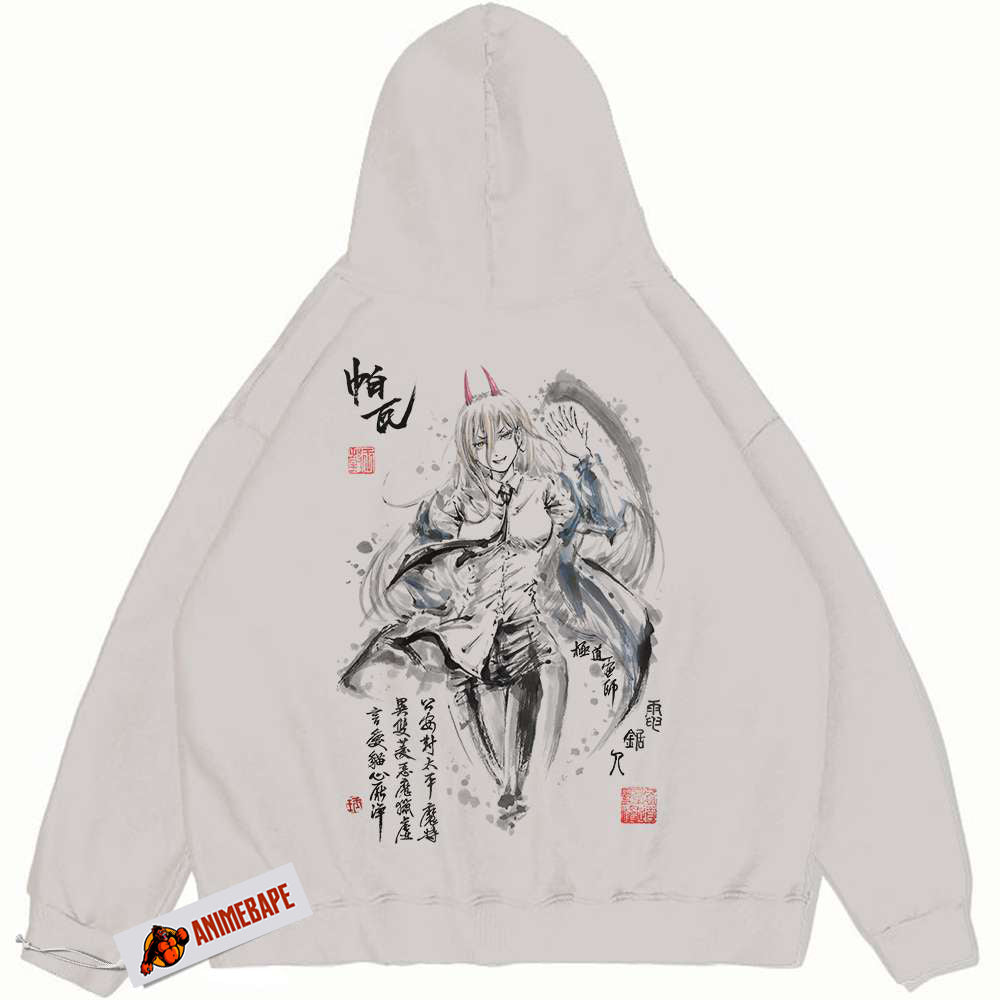 Chainsaw Man Vintage Power Hoodie, Anime-Inspired Hoodie