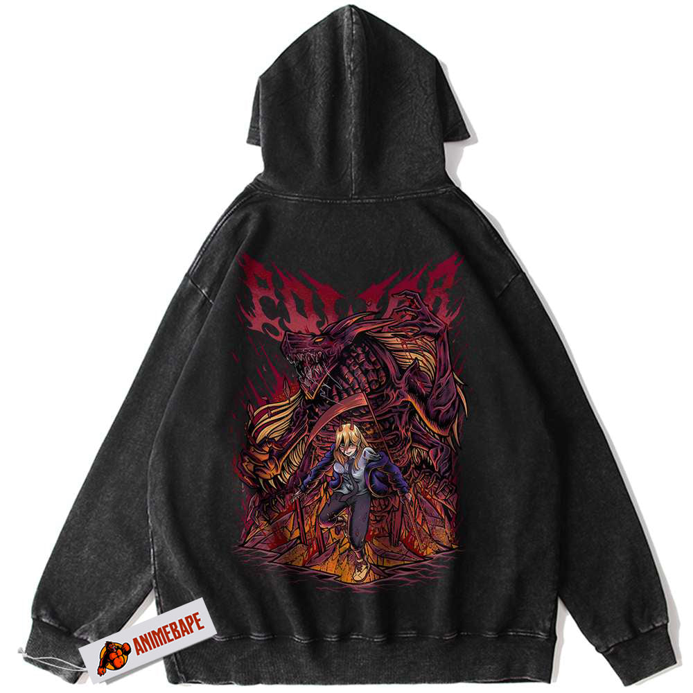 Chainsaw Man Vintage Anime Power Hoodie, Unisex Hoodie