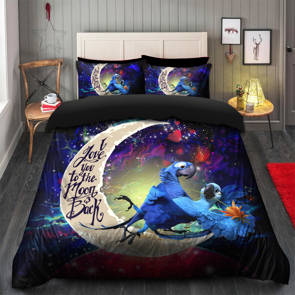 Galaxy Bedding Set with Rio Blu and Jewel Love You To The Moon Duvet
