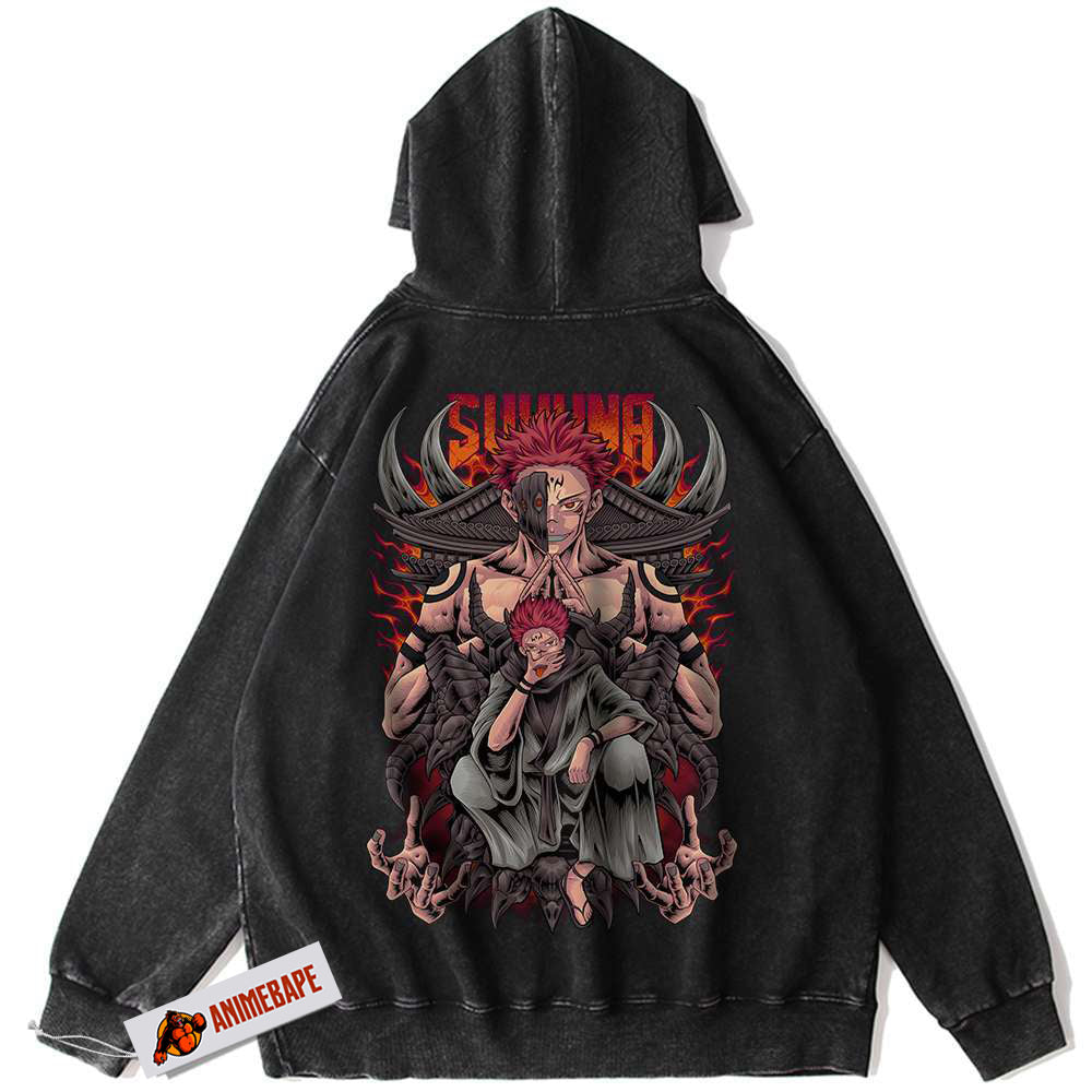 Ryomen Sukuna Jujutsu Kaisen Vintage Hoodie for Anime Fans