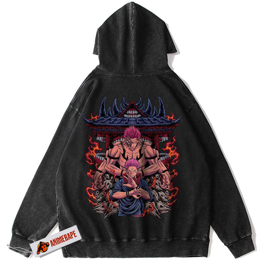 Ryomen Sukuna Vintage Hoodie, Jujutsu Kaisen Anime Hoodie