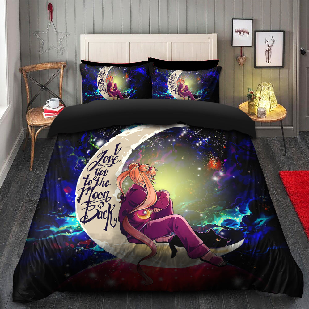 Sailor Moon Galaxy Bedding Set - Love You To The Moon Duvet & 2