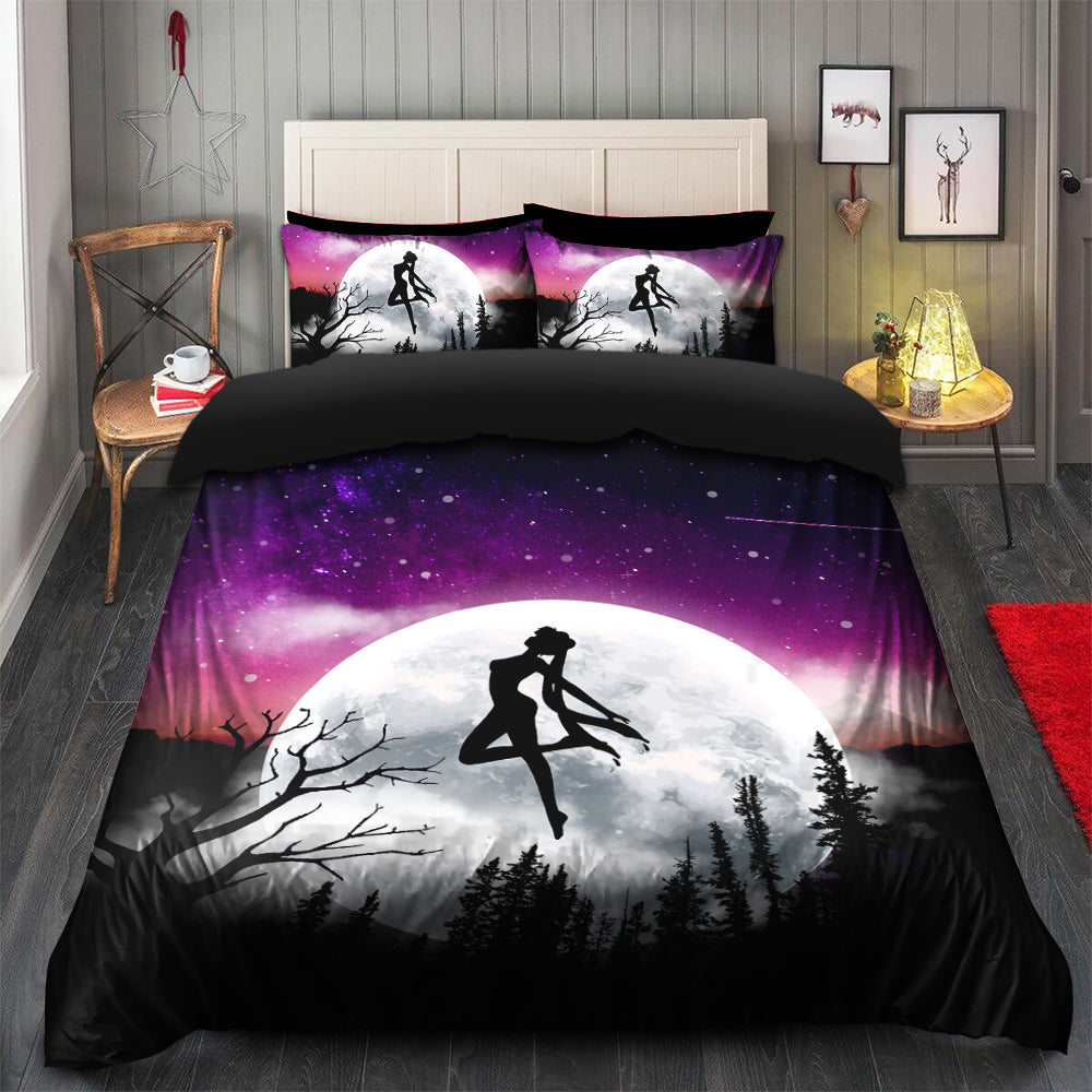 Anime Sailor Moon Night Bedding Set Duvet Cover and 2 Pillowcases