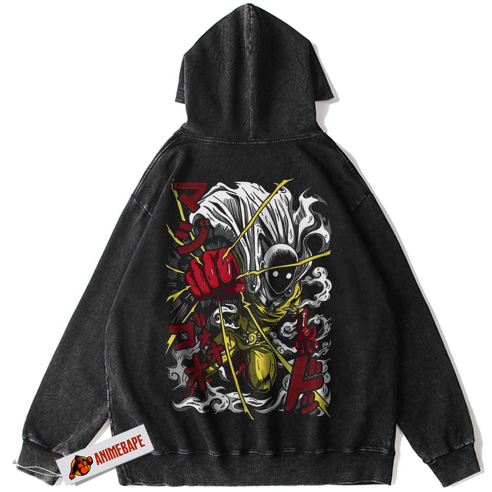 Saitama One Punch Man Vintage Anime Hoodie for Men and Women