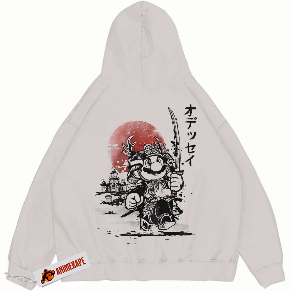 Super Mario Vintage Hoodie for Gamers - Samurai Style Hoodie