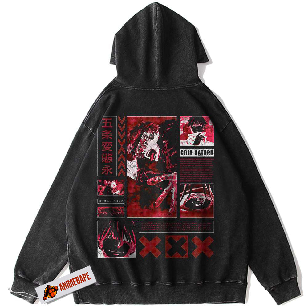 Satoru Gojo Vintage Hoodie, Jujutsu Kaisen Anime Streetwear Hoodie
