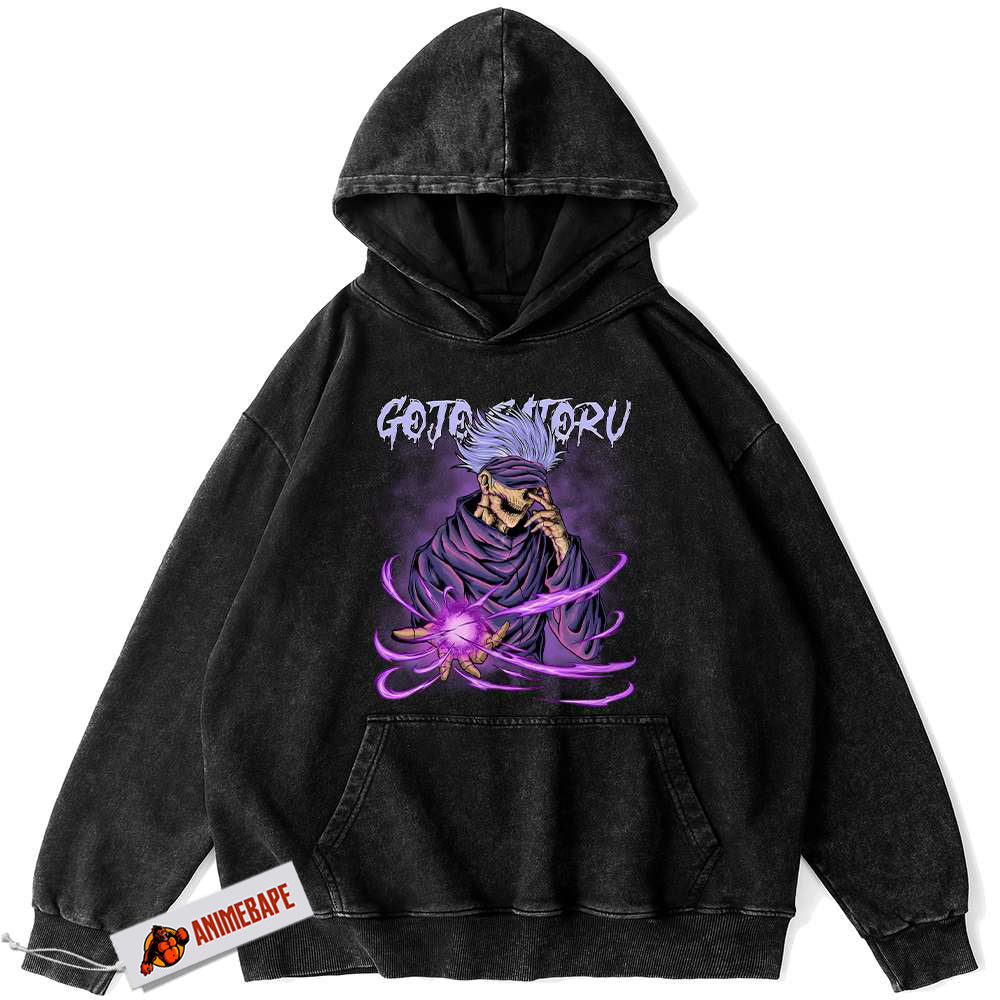 Satoru Gojo Vintage Anime Hoodie, Jujutsu Kaisen Hoodie for Fans
