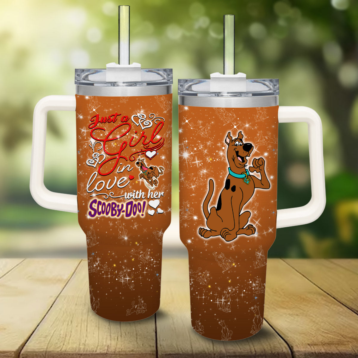 Scooby-Doo Just A Girl In Love With Her Brown Large Tumbler