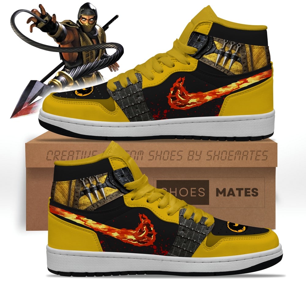 Scorpion Mortal Kombat Air Jordan 1 High Top Shoes