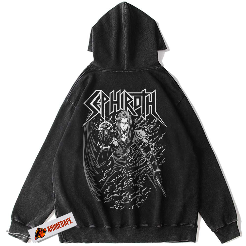 Final Fantasy Sephiroth Vintage Hoodie, Game Merchandise Hoodie