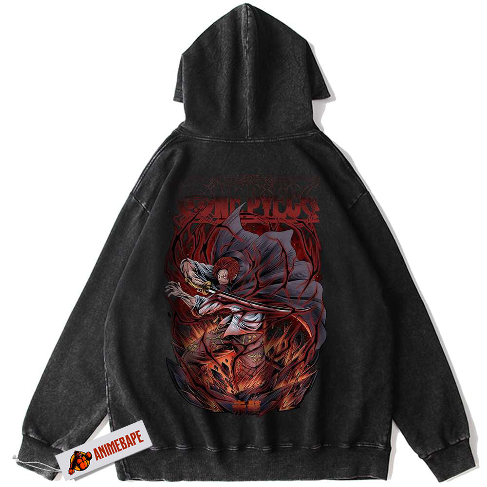 One Piece Vintage Anime Hoodie for Fans, Shanks Design Hoodie